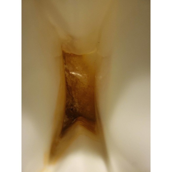 Avon Ceramic White Paper Bag Vase Container Lipstick Logo 100 Year Celebration - Picture 7 of 7